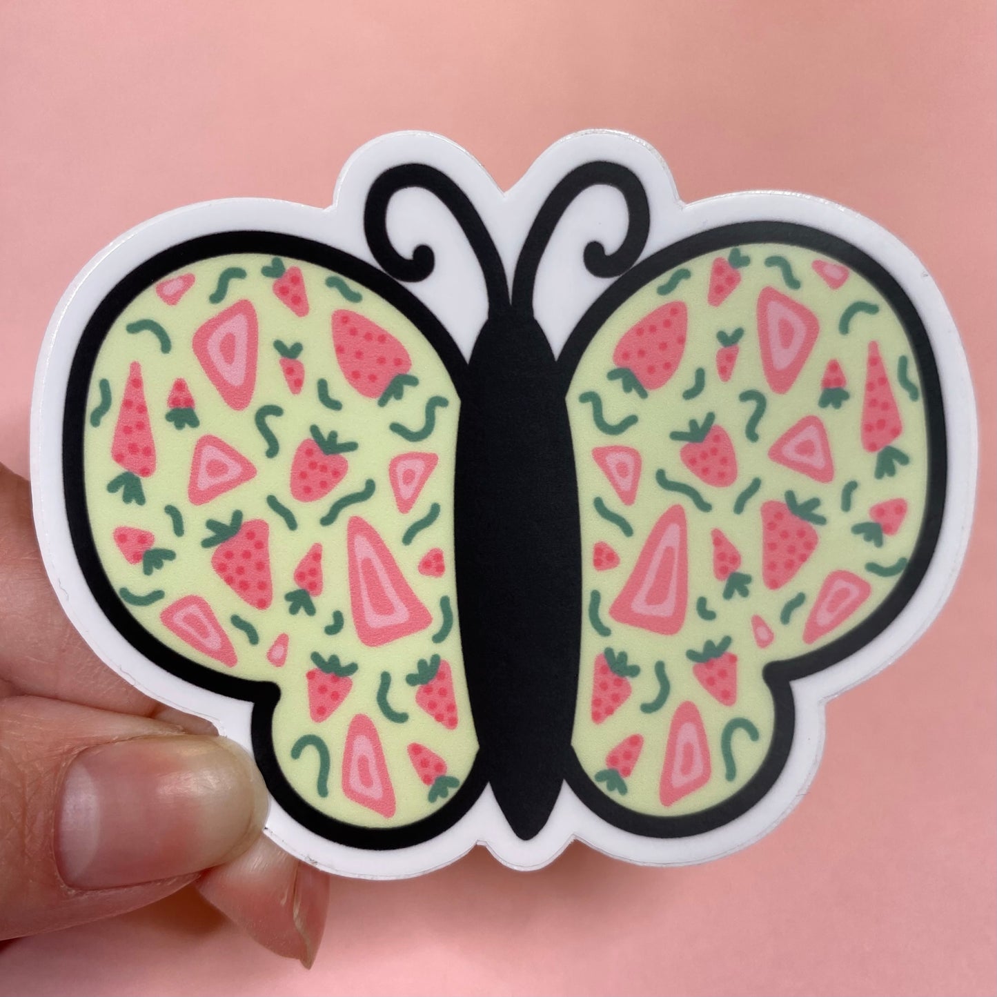 Wild Strawberries Butterfly Sticker