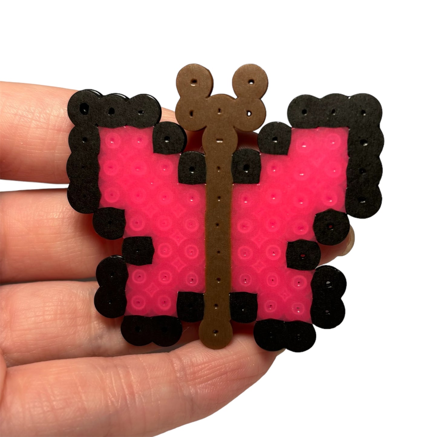 Pink Butterfly Perler Magnet