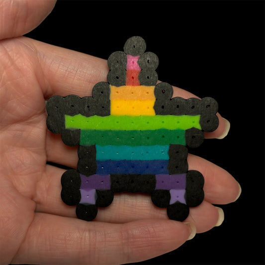 Rainbow Star Perler Magnet