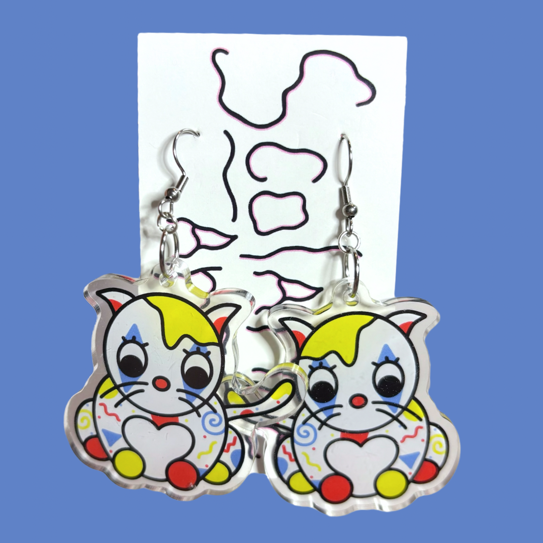 Clown Cat Earrings