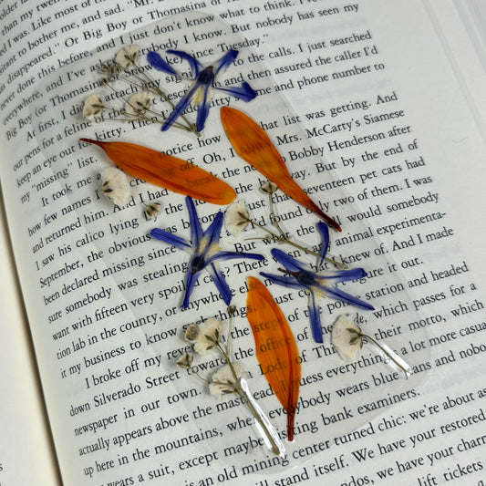 Orange and Purple Flower Bookmark