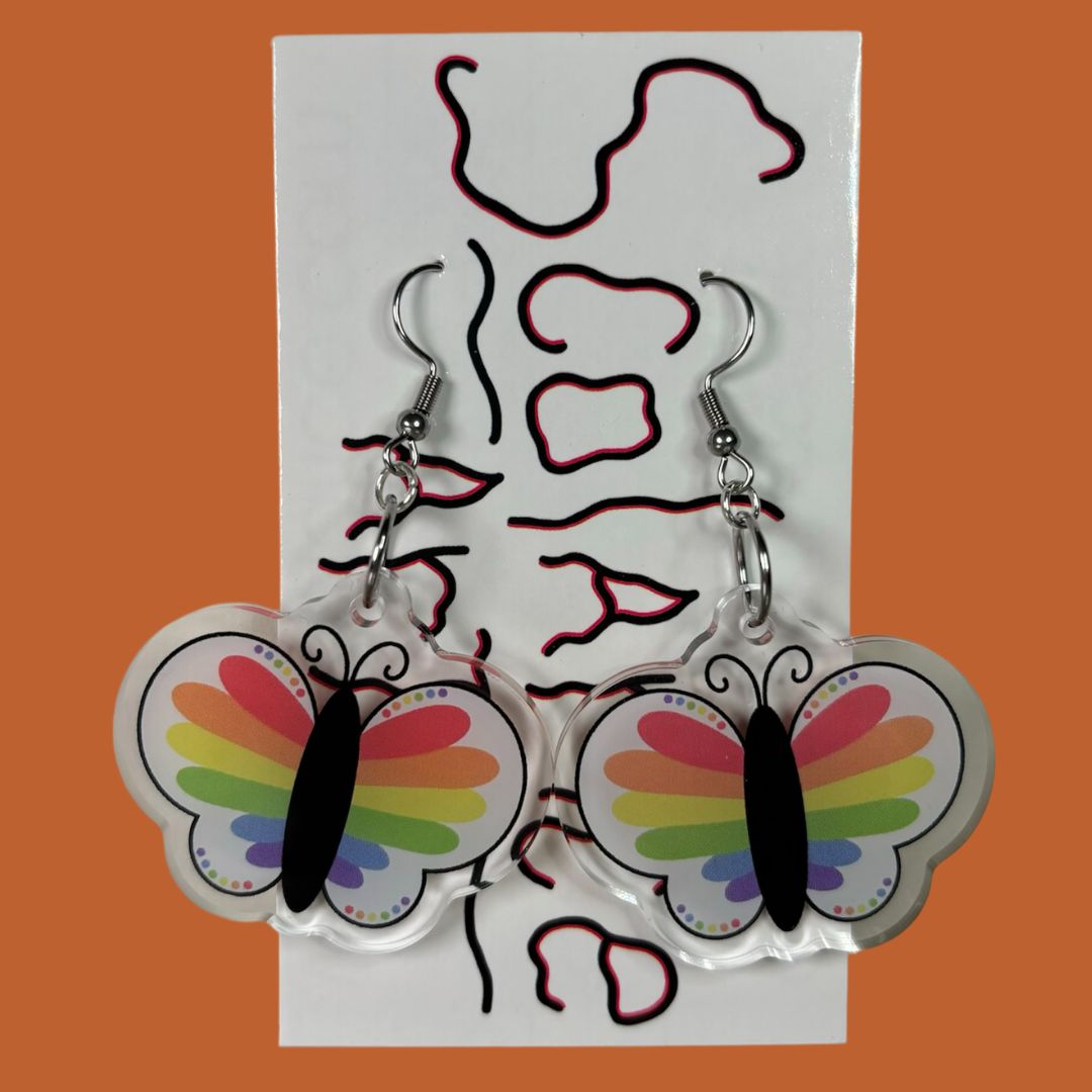 Rainbow Sky Butterfly Earrings