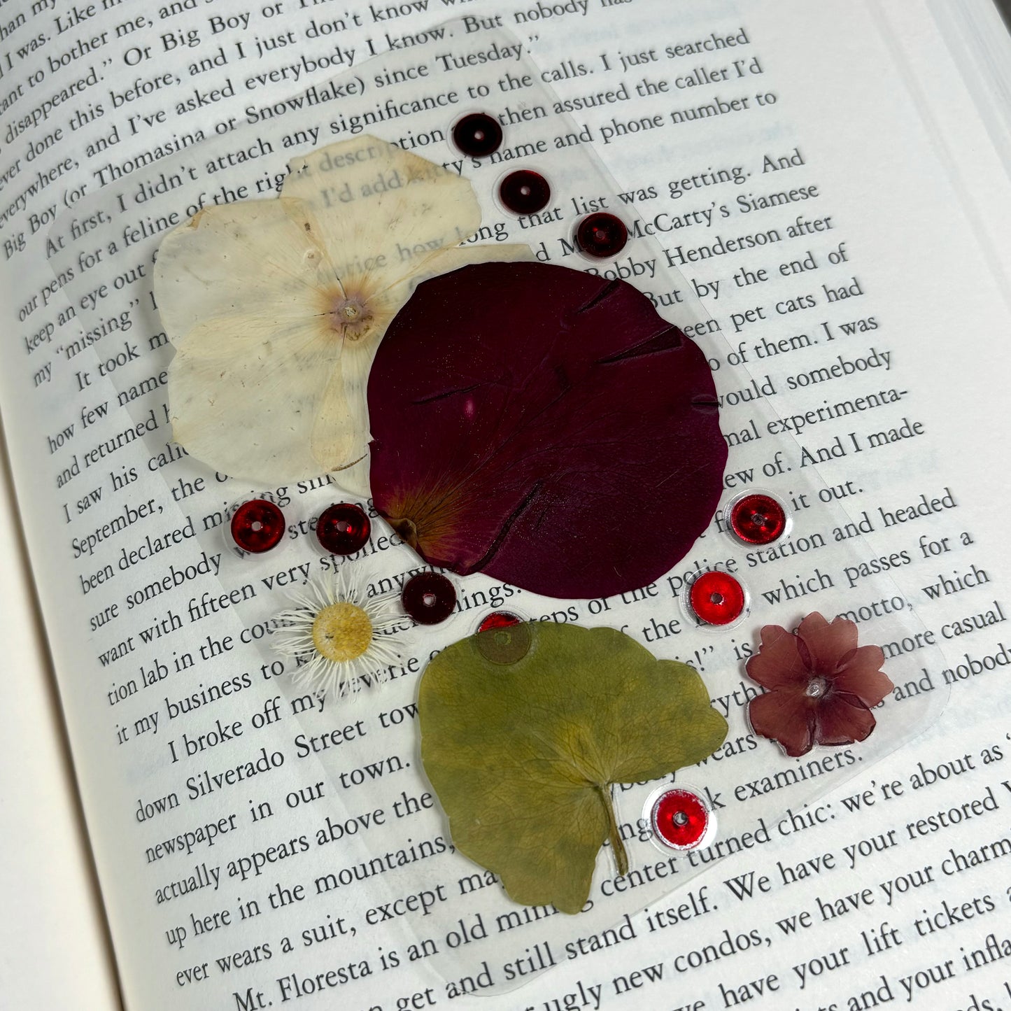 Sequin Flower Bookmark