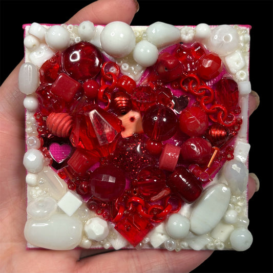 Red Heart 3D Assemblage Magnet