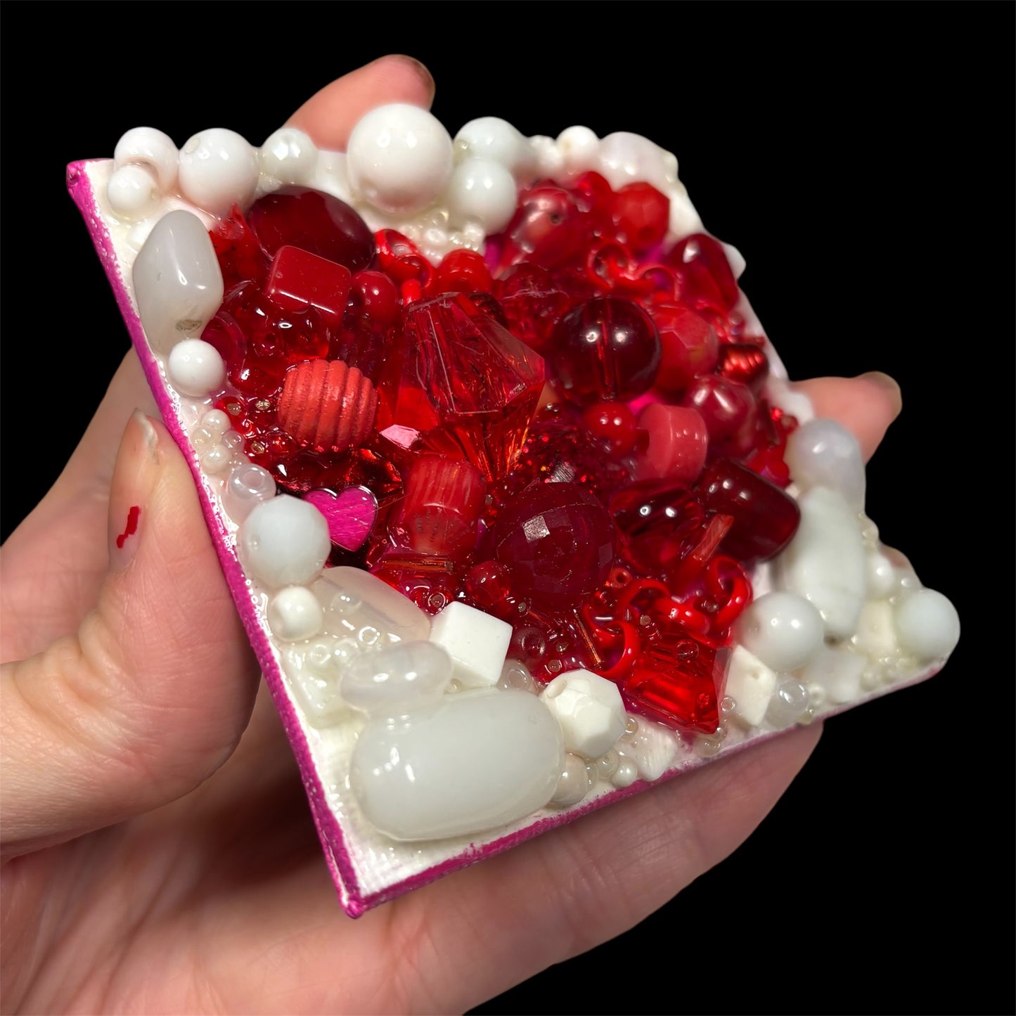 Red Heart 3D Assemblage Magnet