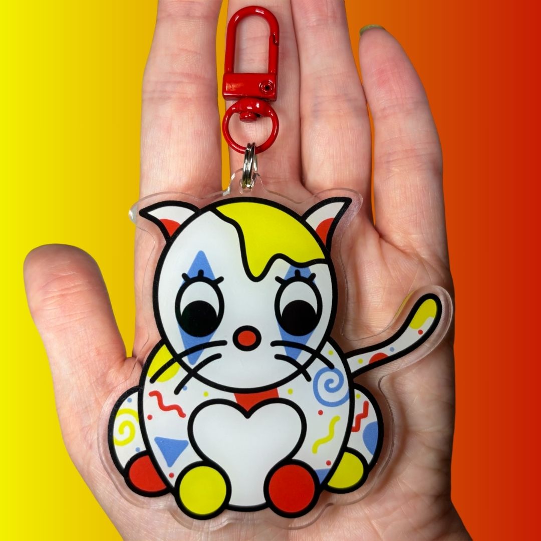 Clown Cat Keychain