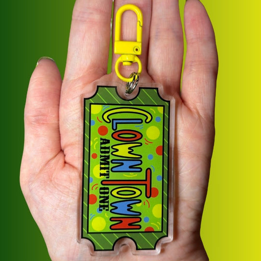 Clown Town Ticket Keychain